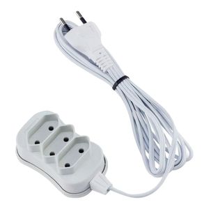 Extensão Elétrica com 3 Tomadas Slim Bipolar Branco 3M - Force Line