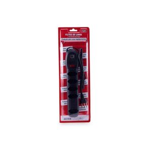 Filtro de Linha Forceline 5 Tomadas USB 5V/1A Bivolt Preto