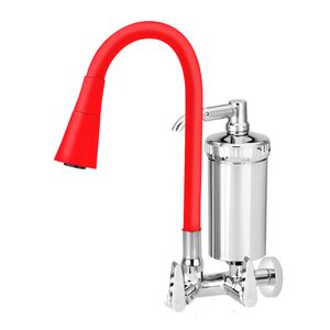 Torneira de Parede Forusi com filtro 1/4 Clock Color Flex Vermelho Gourmet