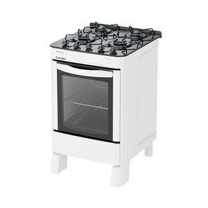 Fogão a Gás Esmaltec Ágata Glass 4 Bocas com Acendimento Automático Branco