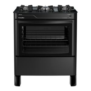 Fogão a Gás Esmaltec Jade Glass 5 Bocas com Acendimento Automático Preto