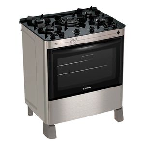 Fogão a Gás 5 Bocas com Tripla Chama e Acendimento Automático Jade Glass Inox Bivolt - Esmaltec
