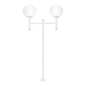 Poste para Jardim Blumenau com Globo e Canopla 2,44m Branco