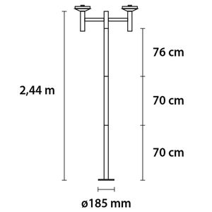 Poste para Jardim Blumenau com Globo e Canopla 2,44m Branco