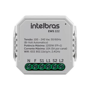 Interruptor Controlador de Cargas Intelbras Wifi 2/2 EWS 222