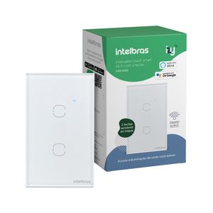 Interruptor Intelbras Smart Wi-Fi Touch 2 EWS 1002 Branco