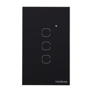 Interruptor Intelbras Smart Wi-Fi Touch 3 EWS 1003 Preto