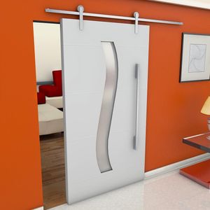 Kit Trilho para Porta de Correr Aparente com 2 Roldanas Cromado 2M - Alumina