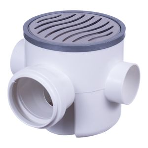 Caixa Sifonada Porta Grelha Tigre Redonda Inox 100 X 100 X 50 MM