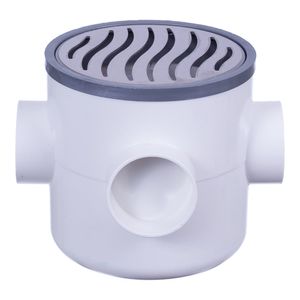 Caixa Sifonada Porta Grelha Tigre Redonda Inox 100 X 100 X 50 MM