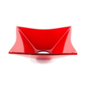 Cuba de Vidro Karppi Quadrada Para Lavatorio Banheiro Lavabo Vermelha 34X34cm