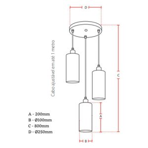 Pendente em Vidro Fosco Primus Smooth 3XE27 Cromado - 271040002 - Avant