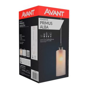 Luminária Pendente Vidro Escovado Primus Alba Branco - Avant