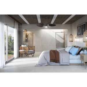 Porcelanato Cimento Retificado Acetinado Carbon Off White Tipo A 83x83cm - FP63451RZA - Embramaco