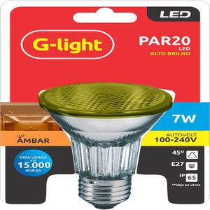 Lâmpada LED Gxligth Par20 7W E27 Autovolt V Âmbar