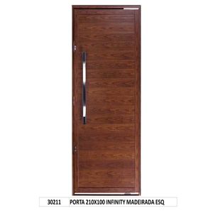 Porta de Alumínio Pivotante Lider Infinity 1 Folha Abertura Esquerda 210X100CM