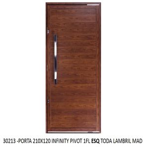 Porta de Alumínio Lider Infinity 1 Folha Pivotante Abertura Esquerda 210X120CM