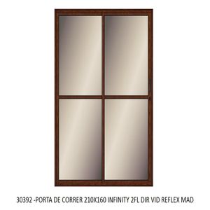 Porta de Correr Lider Infinity 2 Folhas Lisa Abertuta Direita 210X160CM