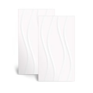 Revestimento Cerâmico 3D Brilhante Ascot Branco Tipo A 37X59CM - 54328 - Arielle