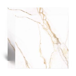Piso Cerâmico Marmorizado Brilhante Florence Branco Tipo A 54X54CM - 56302 - Arielle