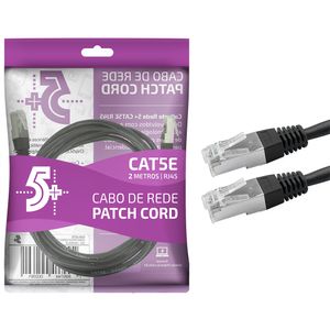 Cabo de Rede 5 Patch Info Patch Cord CAT5E FTP 2M Preto 220V