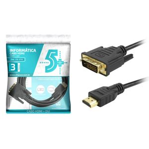 Cabo 5 Mais Dvi Info Dvi 24+1 + Hdmi Macho 3M Preto