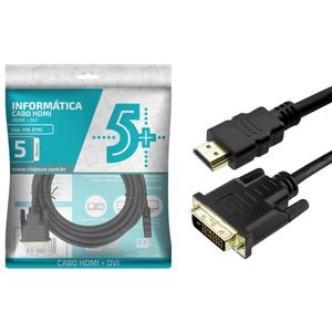 Cabo 5 Mais Dvi Info Dvi 24+1 + Hdmi Macho 5M Preto