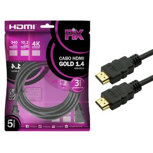 Cabo HDMI Pix Gold 1.4 4K Ultra HD 15P 5M 220V