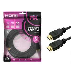 Cabo HDMI Pix Gold 1.4 4K Ultra HD 19P 10M 220V