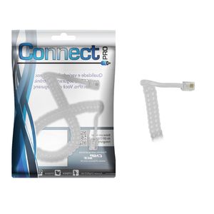 Cabo Telefone Espiral Connect Pro 1 Metro Branco 220V