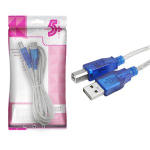 Cabo USB 5 Cristal USB A Macho USB B Macho 2.0 Cristal 1,8 Metros 220V