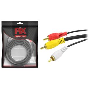 Cabo Pix 3 RCA Coaxial Macho 5 Metros