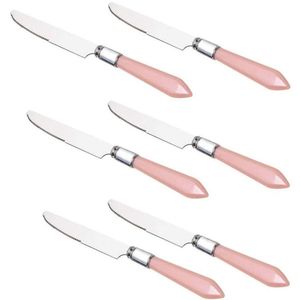 Conjunto 6 Facas Lyor para Mesa Mother Pearl Rosa 23 CM