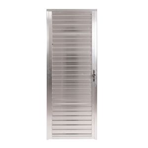 Porta De Giro Veneziana Quality Home 70x210 Lado Esquerdo Alumínio Natural