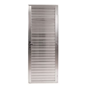 Porta De Giro Veneziana Quality Home 80x210 Lado Esquerdo Alumínio Natural