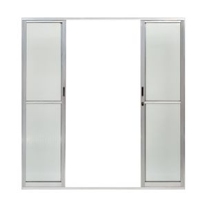 Porta De Correr Quality Home 200x210 4 Folhas Vd Liso Alumínio Natural
