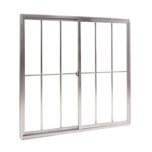 Janela De Correr Quality Home 100x120 C/ Grade Alumínio Natural Vd Canelado