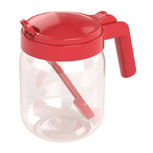 Açucareiro Com Colher Vermelho 450Ml- Plasútil