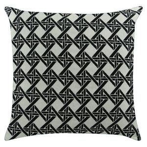 Capa De Almofada Próxima 43Cm Jacard Losangulo Preto
