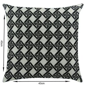 Capa De Almofada Próxima 43Cm Jacard Losangulo Preto
