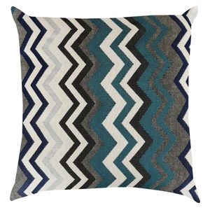 Capa De Almofada Próxima 43Cm Jacard Zig Azul