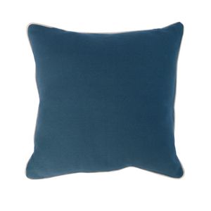 Almofada Decorativa Lisa Quadrada Kasan com Cordone Cheia Azul 43X43CM - Próxima