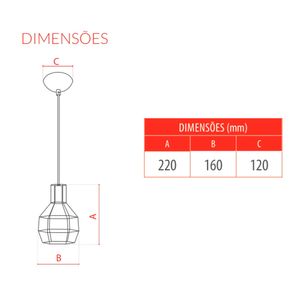 Pendente Adhara Aço Cof 1XE27 Bronze - 484023007 - Avant