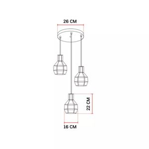 Pendente Adhara Aço Cof 3XE27 Bronze - 484043005 - Avant