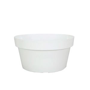 Vaso para Plantas Redondo em Polietileno Sampa Branco Sólido 23X12CM - I.SAMP.023.012.06 - Vasart