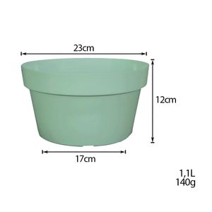 Vaso para Plantas Redondo em Polietileno Sampa Bowl Verde Vintage 23X12CM - I.SAMP.023.012.66 - Vasart