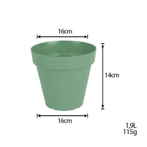Vaso para Plantas em Polietileno Sampa Verde Vintage 16X14CM - I.SAMP.018.016.66 - Vasart