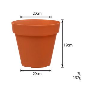 Vaso para Plantas em Polietileno Sampa Terracota 19X20CM - I.SAMP.020.019.12 - Vasart
