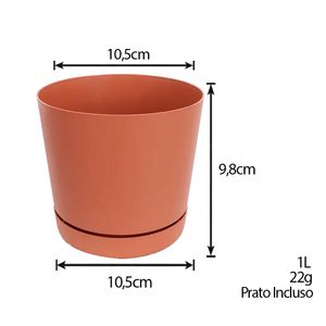 Vaso para Plantas em Polietileno Rio Terracota 10,5X9,8CM - I.ADPQ.011.010.12 - Vasart