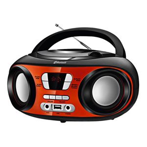 Caixa de Som Mondial Boombox BX18 CD USB FM Prata com Laranja